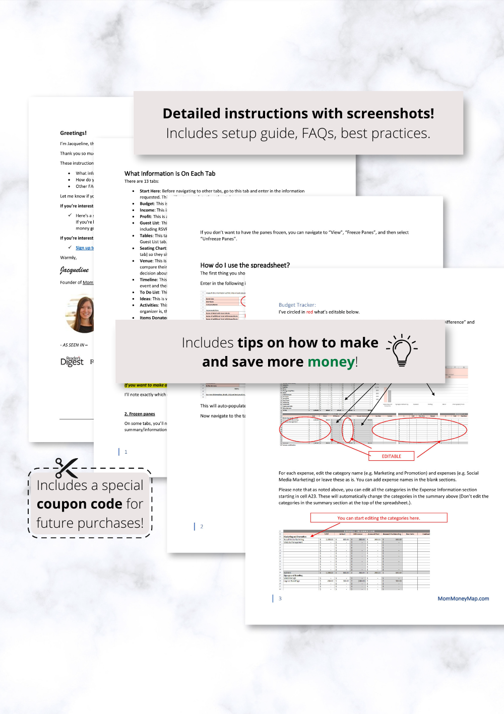 Blue and Green Gala Fundraiser Google Sheets Spreadsheet