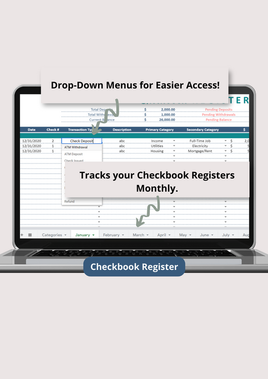 Checkbook Budget Google Sheets Spreadsheet Bundle