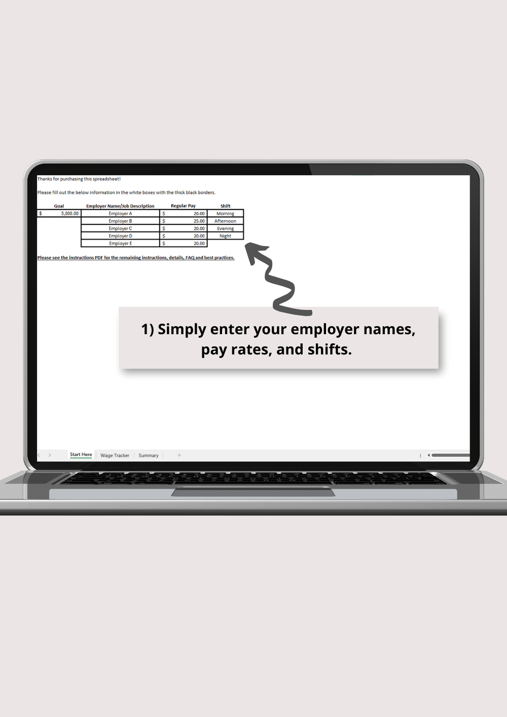 Wage Tracker Excel Spreadsheet