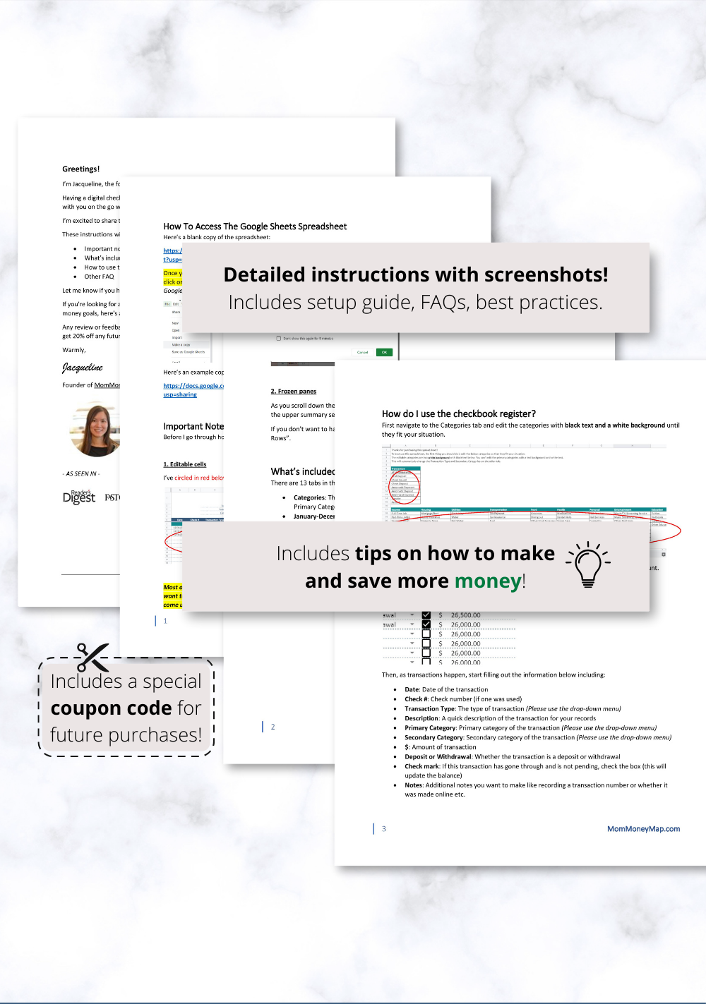 Checkbook Budget Google Sheets Spreadsheet Bundle