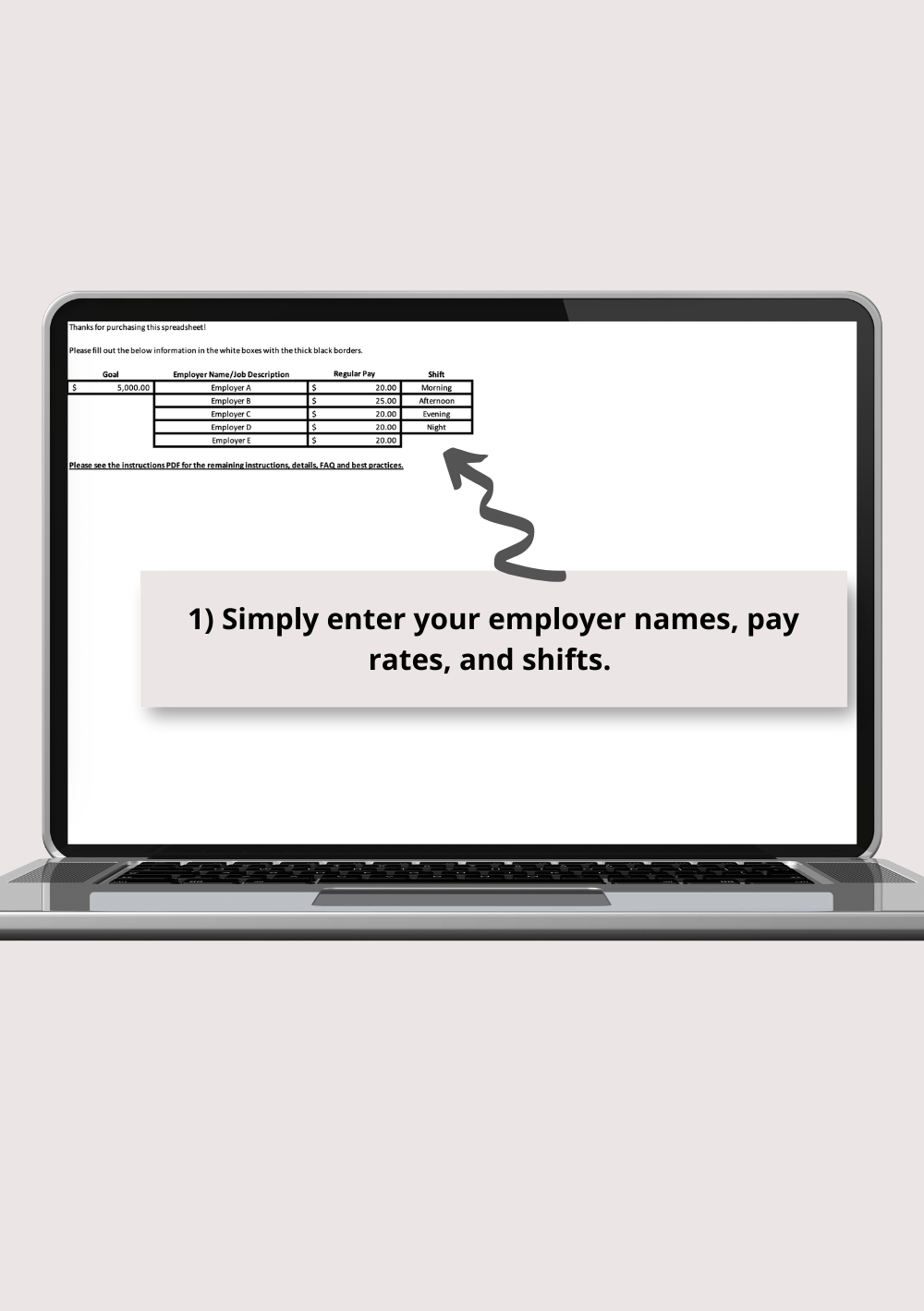 Simple Wage Tracker Excel Spreadsheet