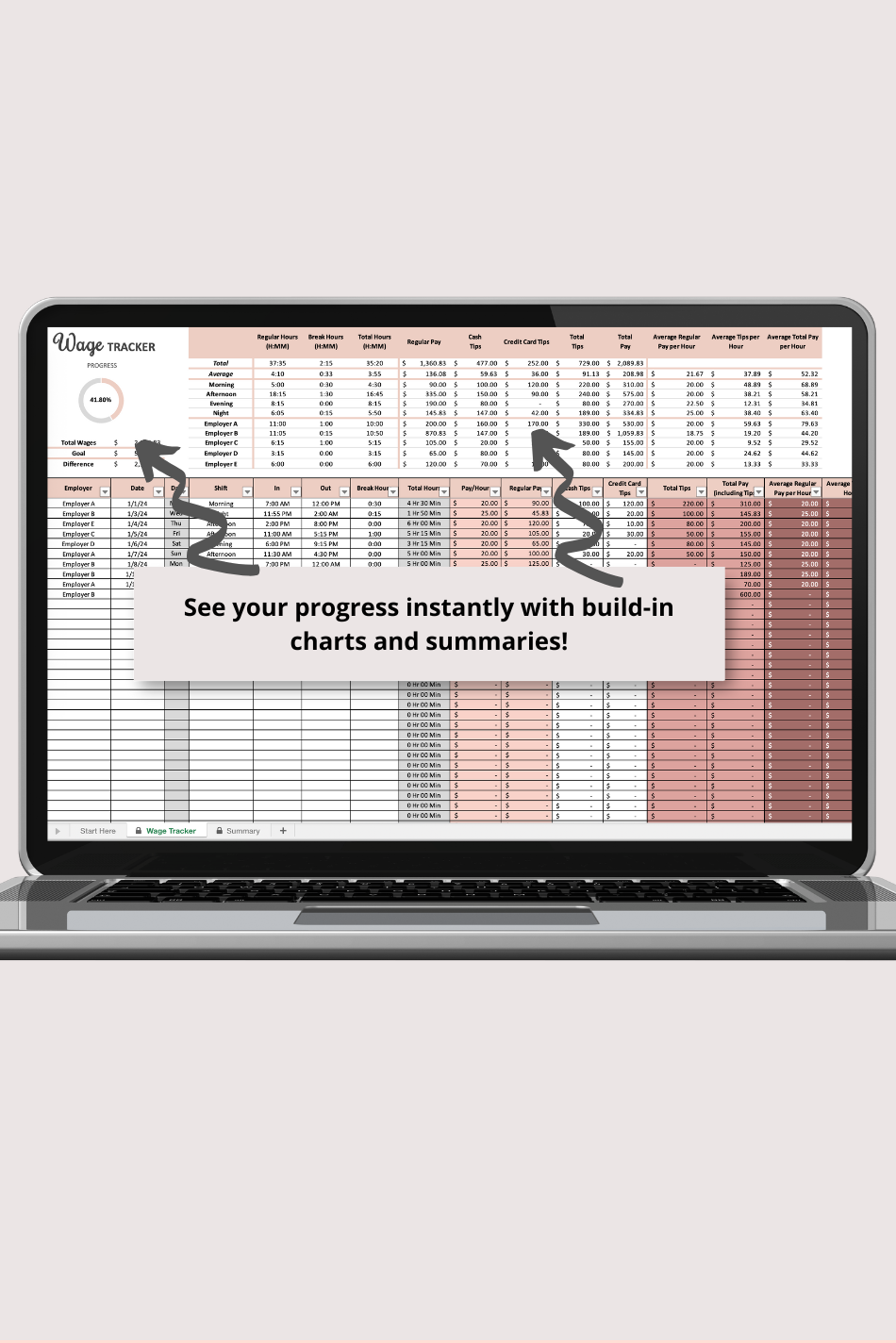 Wage Tracker Excel Spreadsheet